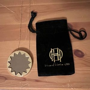 House of Harlow 1960 sunburst pendant taupe necklace with gold tone chain